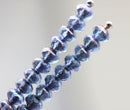 3x5mm Montana blue czech glass beads spacers, luster - 40pc