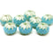 7x10mm Milky blue crueller rondelle Czech glass beads - 8Pc