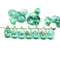 6x9mm Teal green czech glass teardrop beads, golden flakes 20pc