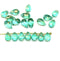 6x9mm Teal green czech glass teardrop beads, golden flakes 20pc