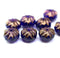 7x10mm Cobalt blue crueller rondelle Czech glass beads - 8Pc