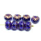 7x10mm Cobalt blue crueller rondelle Czech glass beads - 8Pc