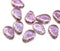 13x10mm Large flat purple puffy drops czech glass beads 10Pc