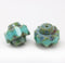 13x15mm Turquoise green picasso crown czech glass fire polished large bicones 2pc