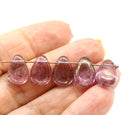 13x10mm Large flat purple puffy drops czech glass beads 10Pc