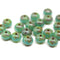 5x7mm Opal green Czech glass rondelle beads picasso finish 20pc