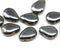 13x10mm Large flat gunmetal black puffy drops czech glass beads 10Pc