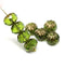 7x10mm Olivine bronze crueller rondelle Czech glass beads - 8Pc