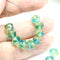 6x9mm Blue green Czech glass rondelle beads - 15Pc