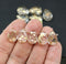 13x10mm Large flat golden flakes puffy drops czech glass beads 10Pc