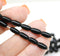 9x4mm Black czech glass rice oval beads 30pc