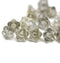 7mm Grey luster button style flower beads, 25pc