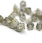 7mm Grey luster button style flower beads, 25pc