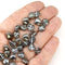 8mm Gunmetal heart Czech glass pressed beads, 30Pc