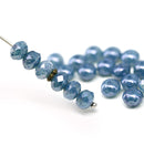 5x7mm Blue montana Czech glass fire polished rondelle beads, 20pc