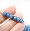 5x7mm Blue montana Czech glass fire polished rondelle beads, 20pc