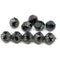 9mm Black picasso czech glass bicone fire polished beads, 10Pc