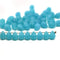 5x7mm Frosted sea blue glass drops, czech teardrop beads - 50pc