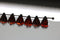 6x9mm Dark orange czech glass teardrop beads, silver wash 20pc