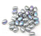 7x5mm Silver czech glass rice oval beads 30pc