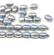 7x5mm Silver czech glass rice oval beads 30pc