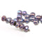 5x7mm Purple luster Czech glass fire polished rondelle beads, 20pc