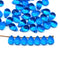 6x9mm Dark aqua blue czech glass teardrop beads, 40pc