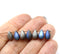 6x9mm Frosted metallic blue gray czech glass teardrop beads - 20pc