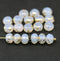 5x7mm Opal white gold flakes Czech glass rondelle spacers, 20pc