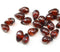 6x9mm Dark orange teardrops Czech glass silver finish, 20pc