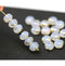 5x7mm Opal white gold flakes Czech glass rondelle spacers, 20pc
