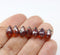 6x9mm Dark orange teardrops Czech glass silver finish, 20pc