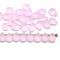 5x7mm Frosted rose pink glass drops, czech teardrop beads - 30pc