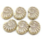 13x17mm Beige ammonite Czech glass beads, nautilus, 6pc