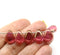 13x10mm Large flat pink puffy drops czech glass beads 10Pc