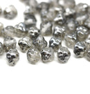 6mm Fancy small bicone beads light grey metallic luster 50Pc