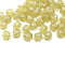 6mm Fancy small bicone beads light yellow silver wash 50Pc