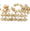 6mm Fancy small bicone beads light brown beige 50Pc