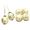 12mm Pale yellow gold flakes Czech Glass round fire polished beads 4pc