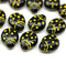 14x11mm Black ladybug Czech glass beads 15pc per color