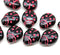 Black ladybug Czech glass beads 15pc per color