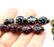 14x11mm Black ladybug Czech glass beads 15pc per color