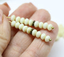 3x5mm Pale yellow czech glass beads spacers, luster - 40pc