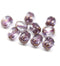 8x6mm Lilac rice czech glass fire polished beads copper ends, 10pc