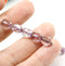 8x6mm Lilac rice czech glass fire polished beads copper ends, 10pc