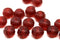 6x8mm Frosted red Czech glass fire polished rondelle beads - 8Pc