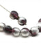 10mm Dark purple silver coating round czech glass druk beads, 10pc