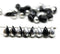 6x9mm Black silver czech glass top drilled teardrops 30pc