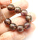 10mm Dark purple gold wash round czech glass druk beads, 10pc