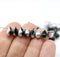6x9mm Black silver czech glass top drilled teardrops 30pc